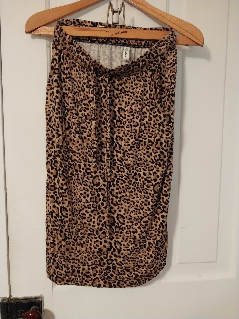 Leopard Print Midi Skirt - Tan and Black